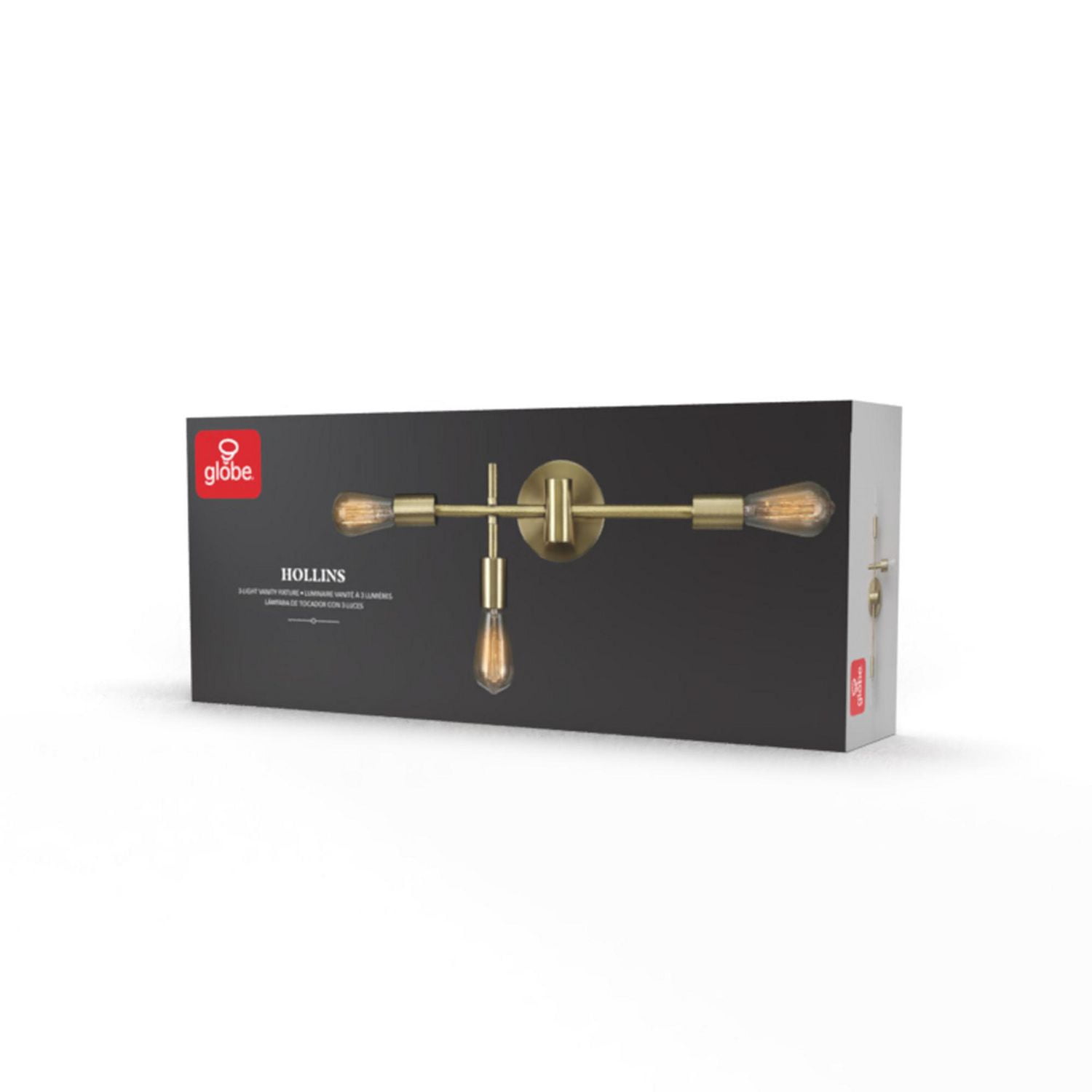 Hollins 18" 3-Light Vanity Light, Matte Brass