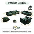 thumbnail image 2 of The Magic Home Modulaire Convertible en Chenille en Forme de L Sectional Sofa Sofas, Vert, 2 of 12