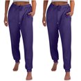 thumbnail image 1 of FAIWAD Womens Cinch Bottom Sweatpants 2PC High Waisted Drawstring Fleece Baggy Jogger Workout Trousers, 1 of 7