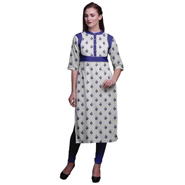 Bimba Robe Kurti Longue Indienne Imprimée, Tunique Droite, Robes pour Femmes