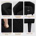 thumbnail image 4 of Yaheetech Fauteuil Tonneau d'Appoint Club Rembourré en Bouclé pour Salon, Noir, 4 of 7