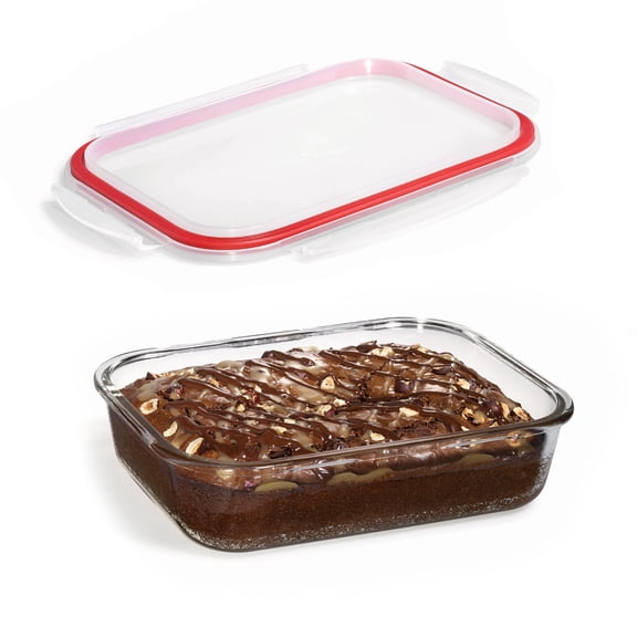 Starfrit LocknLock Glass contenant de rangement en verre, capacité de  1.6L / 54oz, rectangulaire, avec couvercle