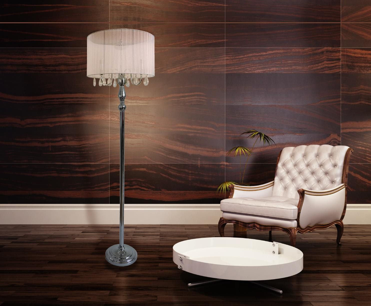 Lampadaire romantique Elegant Designs à la mode avec des cristaux suspendus
