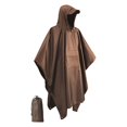 thumbnail image 1 of lionlar Poncho de Pluie à Capuche Imperméable Réutilisable avec Poche Veste à Manches Longues pour l'Extérieur Brun, 1 of 9