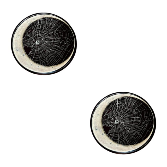 Maytalsory sous-Verres Toile d'Araignée Décorations d'Halloween Élégantes Durables Ronds 2Set