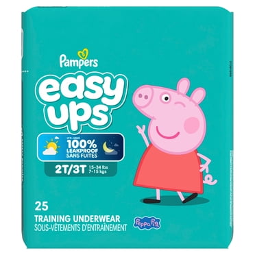 Sous-vêtements d’entraînement Pampers Easy Ups, taille 4 2T/3T, filles