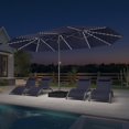 thumbnail image 1 of PURPLE LEAF 15ft Double-Side Patio Umbrella with Base and Solar Lights Outdoor Market Table Umbrella with Crank Handle Rectangle Umbrella for Backyard Garden Pool Deck, Navy blue, 1 of 9