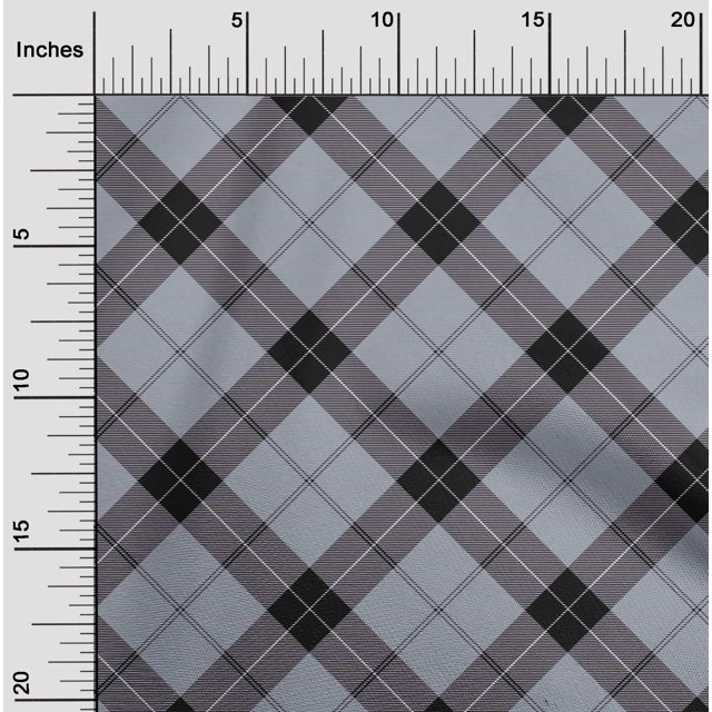 oneOone Cotton Poplin Fabric Tartan Check Printed Fabric 1 Yard 56 Inch Wide
