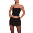 thumbnail image 1 of FOCUSNORM Women Crop Vest Tops Sleeveless Off Shoulder Ruffled Bandage Casual Party Street Spring Summer Short Shirt, 1 of 6