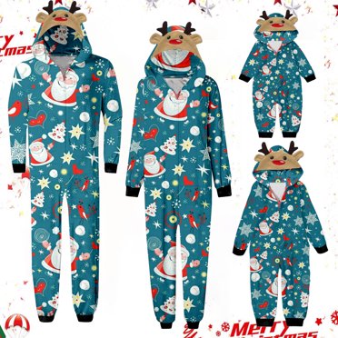 TIMIFIS Pyjamas de Noël Assortis pour la Famille pour Femmes Ensemble Pyjamas des Fêtes Combinaison Pyjama de Noël à Carreaux Tenue de Nuit Renne Noël Flocon de Neige Bonhomme de Neige Orignaux Père Noël Pyjama Tenue Tenue d'Intérieur Hiver