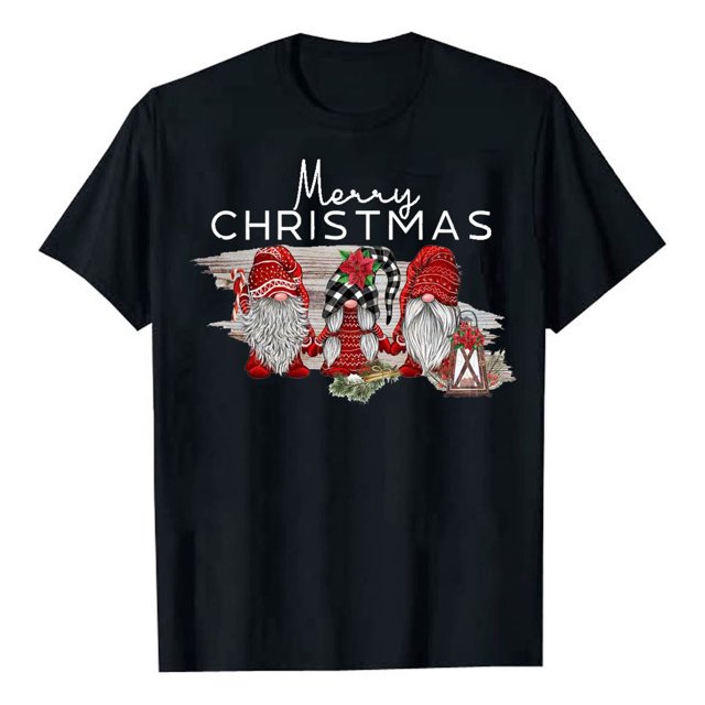 Blouse de Mode Imprimée de Noël, T-Shirt à Manches Courtes Décontracté