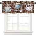 thumbnail image 1 of Coffee Theme Farmhouse Curtains | Soft & Washable Small Window Treatment | Retro 1 Panel | Perfect for Living Room, Kitchen, Bathroom, 1 of 5
