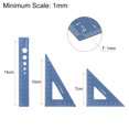thumbnail image 2 of Unique Bargains Geometry Set 15cm 4pcs Laser Engraving Hollow Metal Ruler Set, Dark Blue, 2 of 5