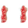 thumbnail image 3 of relayinert Belle Robe en Dentelle Florale Appliqué Patch pour Robes de Mariage Uniques Robe de Mariage Unique Dentelle Appliqué Rouge 2Ensemble, 3 of 6