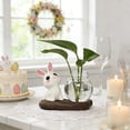 thumbnail image 4 of Small Glass Vases for Flowers Desktop Glass Planter Vase Container Ceramic Bunny Shape 12x10x6cm Clear Glass Vases, 4 of 6