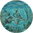 thumbnail image 1 of Ahgly Company Tapis d'Intérieur Lavable en Machine Carré Turquoise Vert, 3 Pieds Carré, 1 of 7