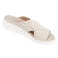 thumbnail image 1 of Mikilon Women Stretch Cross Slide Sandals Summer Beach Wedge Platform Slippers Shoes, 1 of 2