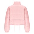 thumbnail image 5 of hoksml Women's Cropped Puffer Jacket with Drawstring Hem, Stand Collar Boxy Zip Front Casual Streetwear Short Jacket, 5 of 5