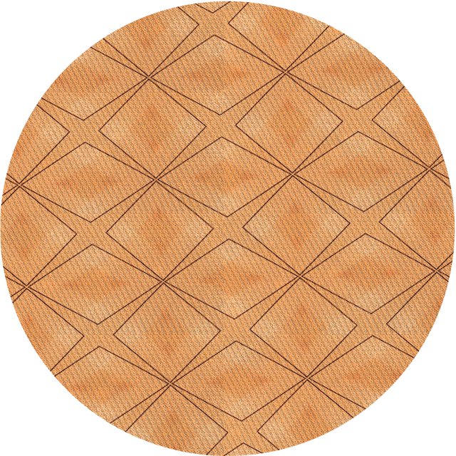 Ahgly Tapis de Zone Carré Transitionnel Néon Orange Lavable en Machine, 3 Pieds Carré