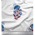 thumbnail image 1 of Soimoi Blue Poly Georgette Fabric Insect,Leaves & Floral Block Decor Fabric Printed BTY 42 Inch Wide, 1 of 3