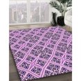 thumbnail image 3 of Ahgly Tapis Rond Lavable en Machine Intérieur Transitionnel Fleur Rose, 6 Pieds Rond, 3 of 7