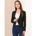 thumbnail image 3 of INSPIRE CHIC Blazer Court Sans Col pour Femme, Travail Bureau Affaires Décontracté, Gris Foncé L, 3 of 6