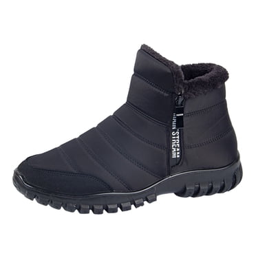 Bottes de Neige pour Hommes Non - Chaudes Décontractées Courtes à Fermeture Éclair Chaussures pour Aventures d'Automne et d'Hiver