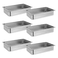 thumbnail image 1 of 6-Pack Full Size Stainless Steel Steam Table Pans – 4-Inch Deep, Commercial Grade, Anti-Jamming, Oven Safe, Ideal for Hotel, Catering, Buffet,Durable Kitchen Fundamental – Size: 6p-0.5-811-4, 1 of 5