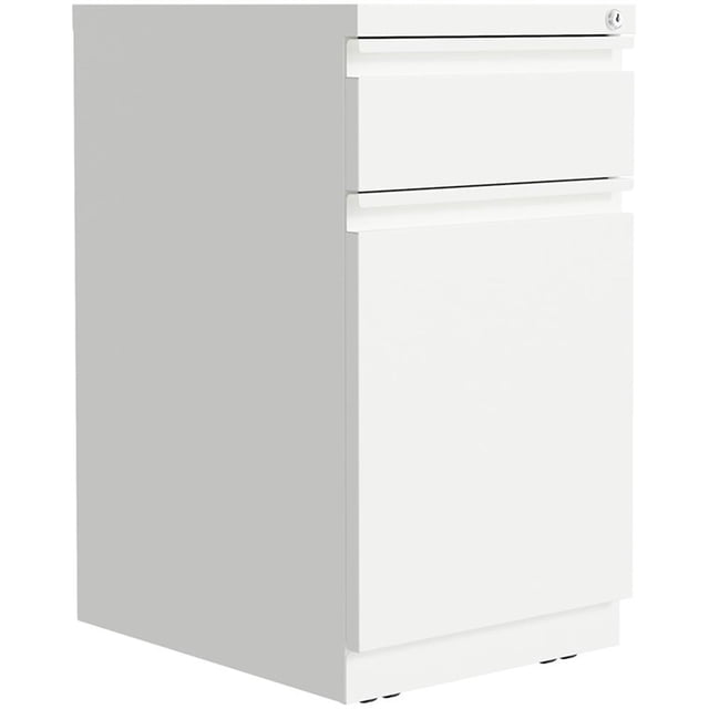 Pemberly Row 20"D Mobile Pedestal Filing Cabinet 2 Drawer in Metal White