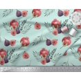 thumbnail image 3 of Soimoi Green polyester Crepe Fabric Pomegranate & Fig Fruits Print Sewing Fabric Yard 52 Inch Wide, 3 of 5