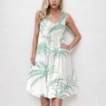 thumbnail image 1 of Ovzne Robes Grande Taille pour Femmes Pulpeuses Robe de Plage Mode Robe Sans Manches pour Femmes Col Rond Imprimé Floral Plissée Ajustée Robe de Plage Gâteau Robe Maxi Grande Taille Imprimée Liquidation, 1 of 5