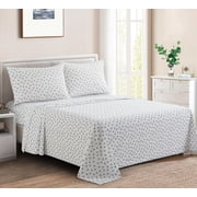 Marina Decoration Printed 600 Thread Count Soft Deep Pocket Hotel Standard Long Staple Cotton Blend Percale All Season Bedding Sheet Set, Blue Nautical Anchor Pattern