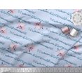 thumbnail image 3 of Soimoi Blue Cotton Cambric Fabric Leaves & Ranunculus Floral Print Fabric by Yard 42 Inch Wide, 3 of 3