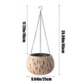 thumbnail image 3 of Zenithome Panier de Plantation Suspendu en Rotin avec Conception de Barrière à l'Eau Empêche la Rotation des Racines Pot de Plante en Plastique Intérieur Extérieur pour Succulentes Lierre, 3 of 6