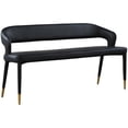 thumbnail image 2 of Meridian Furniture Destiny Black Vegan Leather Bench, 2 of 15