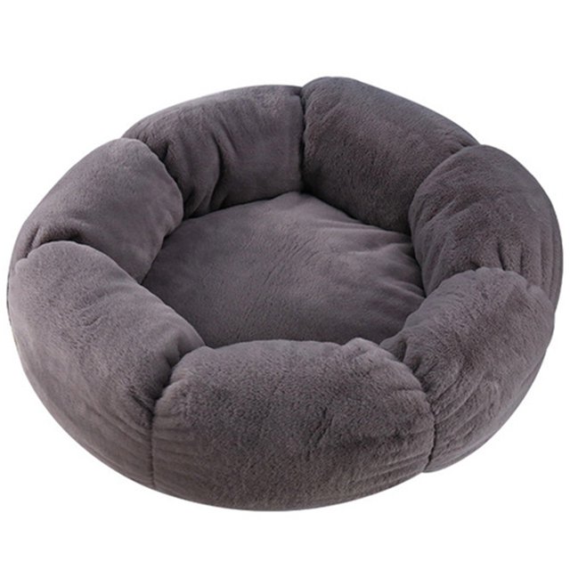 Lit pour Animaux Rond Chaud Antidérapant Doux Lit de Sommeil pour Chat Coussin pour Chiot Lit Nid pour Chat