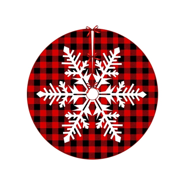 Christmas Tree Skirt Snowflake Reindeer Digital Christmas Tree Skirt Surround with Polyester Ornament Decoration Christmas Tree Decorations