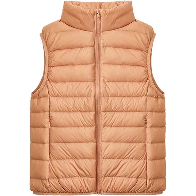 LinYooLi Women's Ultra Light Short Down Vest Quilted Puffer Down Vest for Fall Winter