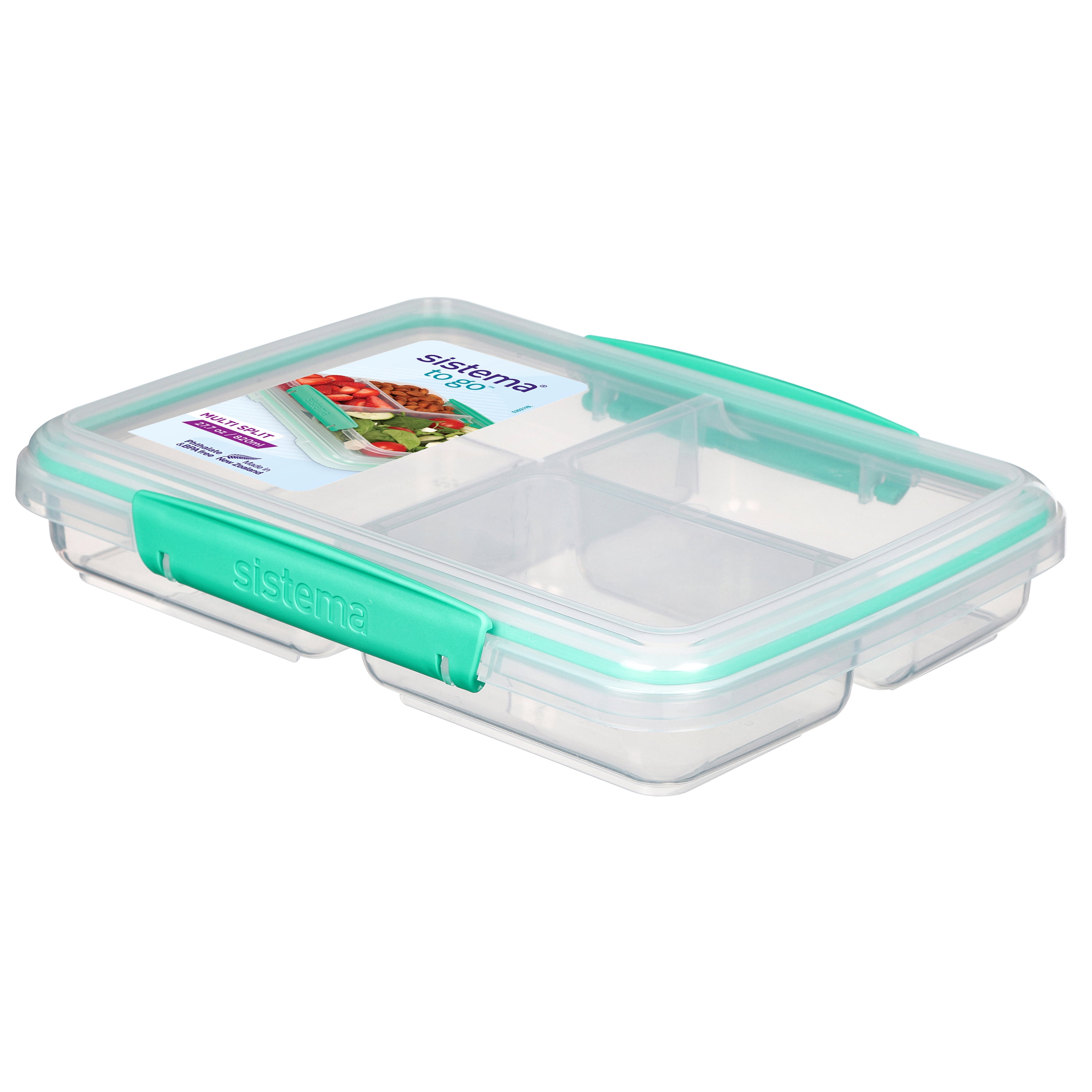 Contenant à repas et à aliments multifonctionnel Sistema À EMPORTER avec séparateurs et attaches, 820 ml, couleur variable, 1 pièce