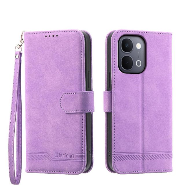 Wallet Case for Xiaomi Redmi A7 Pro Flip Phone Case with Card Slots, Cash Pocket, Kickstand, Magnetic Closure & Wrist Strap, TPU Soft Shell Cover Purple