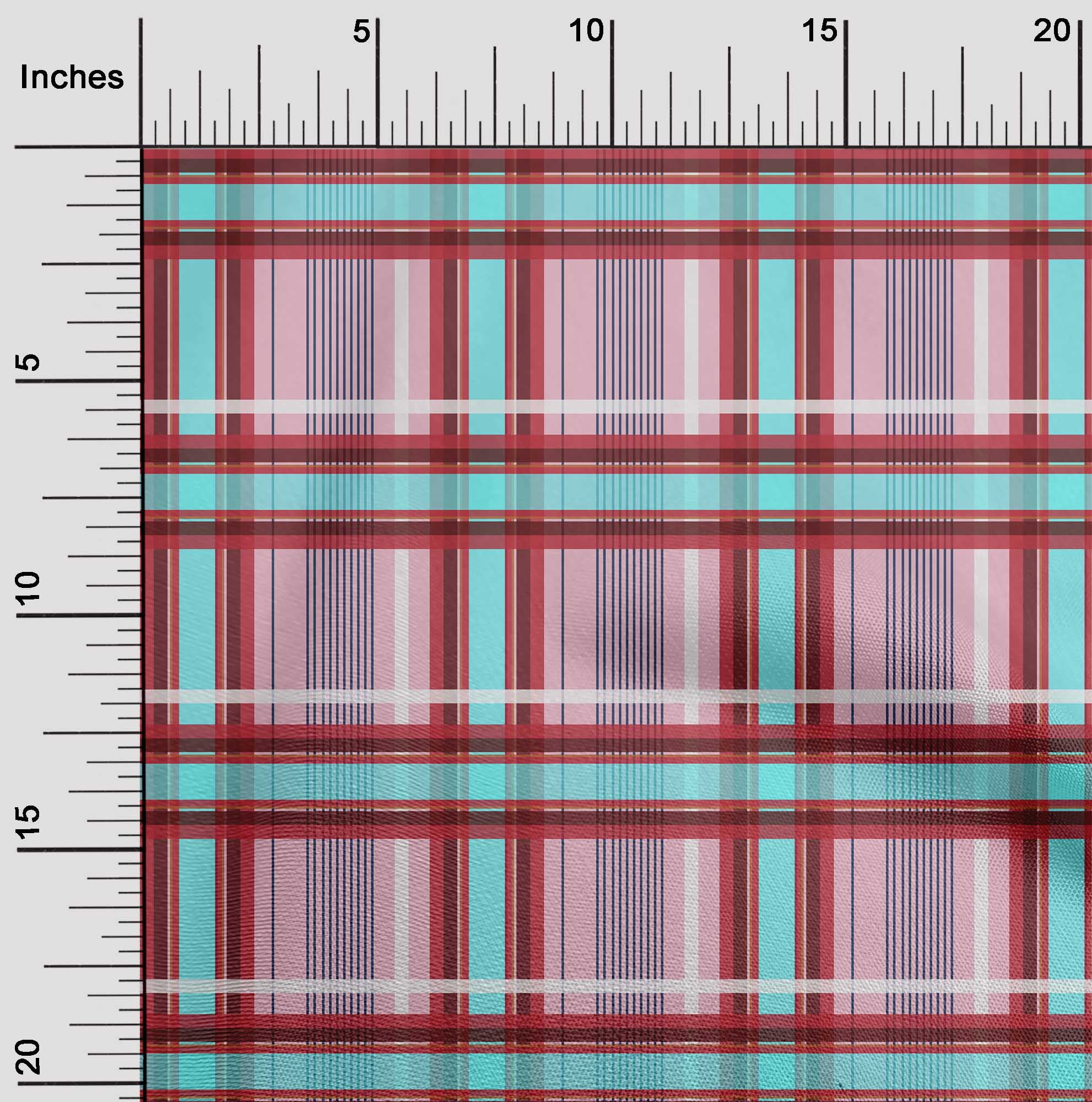 oneOone Cotton Poplin Fabric Madras Check Print Fabric By The Yard 42 Inch Wide