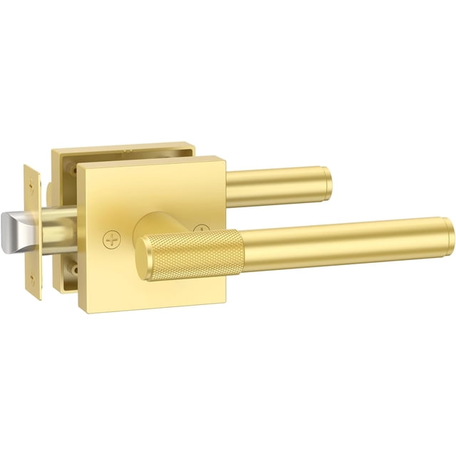 Poignées de Porte Mates Intérieures Moletées Intimité Poignées de Porte Levier de Porte Robuste pour Chambre Ou Salle de Bain Réversible Sans Clé pour Portes Gauche Droite AM
