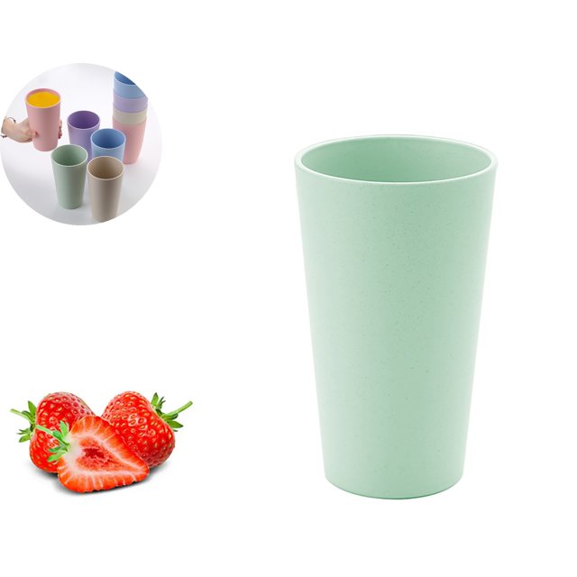 Dvruxg Gobelet en Paille de Blé - Gobelet en Plastique Réutilisable pour la Cuisine - Gobelet Compatible Lave-Vaisselle et Micro-Ondes - Gobelets en Plastique Réutilisables pour un Usage Quotidien