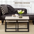 thumbnail image 4 of HOMCOM Nesting Coffee Table Set of 3, Modern End Tables with Black Metal Frame for Living Room Home Furniture, Natural, 4 of 10