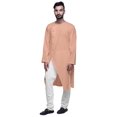 thumbnail image 1 of Atasi Button Down Asymmetrical Kurta For Men Solid Long Sleeve Kurta For Men, 1 of 6
