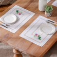 thumbnail image 1 of GFDYREE Cutwork Table Runners Flower Decor Home Garden Table Runner with Well-trimmed Edge For Picnics Indoor and Outdoor Dining Holiday Long Tables (Offwhite+Flower, 12 x 18 Inch 4PCs Sets, 1 of 7