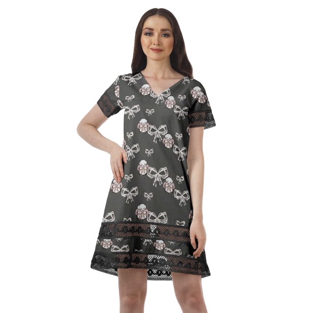 Moomaya Tenues d'Été Coton Flex Imprimées Robes Courtes pour Femmes Tenue Décontractée