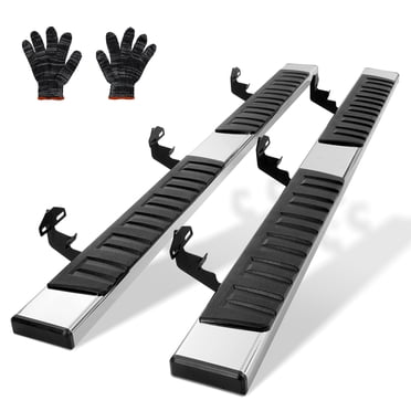 VEVOR Running Boards, 6" Step Bars Compatible with 2015-2023 Ford F150-Crew Cab/2017-2023 Ford F-250 F-350 Super Duty Crew Cab, 201 Stainless Steel Side Steps Nerf Bars, 500LBS Capacity, 2 Piece