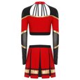 thumbnail image 4 of iiniim Costume de Pom-Pom Girl pour Femmes Uniforme de Cheerleading 2 Pcs Tenue Robe Haut Court avec Jupe Mini Plissée Rouge P, 4 of 5
