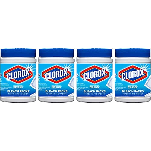 Clorox Zero Splash Bleach Packs - Laundry Pods, 4 Count (Pack of 1)
